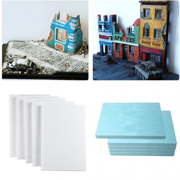 10 Stycken Högdensitets Lättvikts Panel DIY Scenisk Bas Byggmodell 20mm