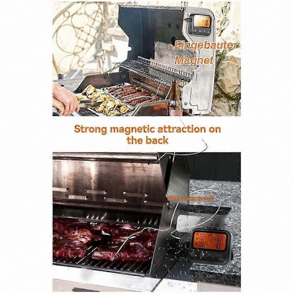 Trådløst Bluetooth Kødtermometer med Dobbelte Prober, App-kontrol til BBQ Grill Ovn