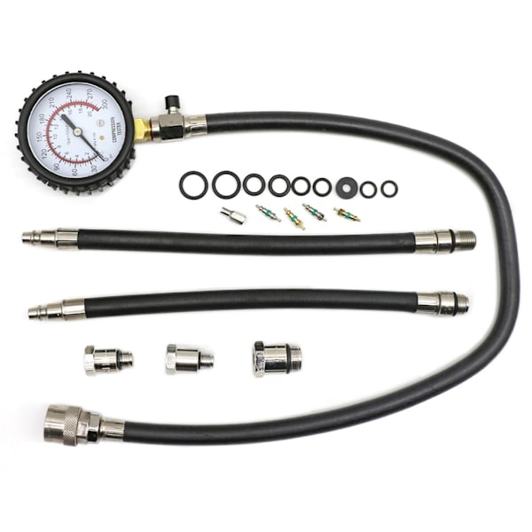 [RM]Cylinder Compression Tester with Adapters Flexible Hose for Gasoline Engines