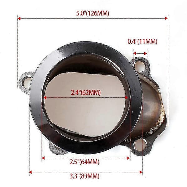 Turbolader Turbo Down Pipe 5 Bolt til 2,5\"/ 63mm V-båndsflangeadapter til GT25 GT28 T25 T28