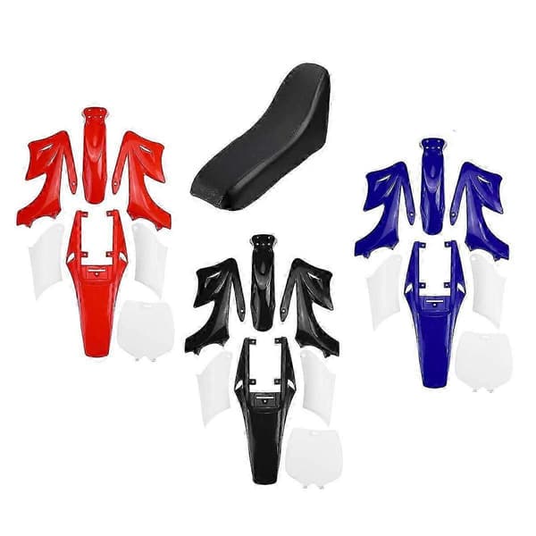 8st 47cc 49cc Plast 2-takts Dirt Bike Sett Skjerm Sete Deksel Karosseri Kit Blå