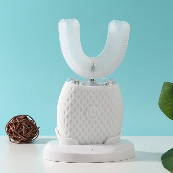 [RM]Electric Toothbrush Silicone Automatic Toothbrush Teeth Cleaning Tool for Home Use White 0.3