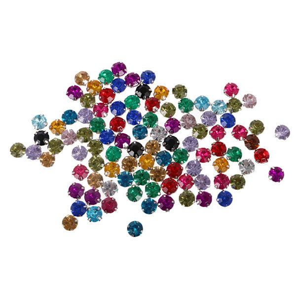 100 Stycken Påsybara Diamant Akryl Kristaller Strass Dekoration 10mm