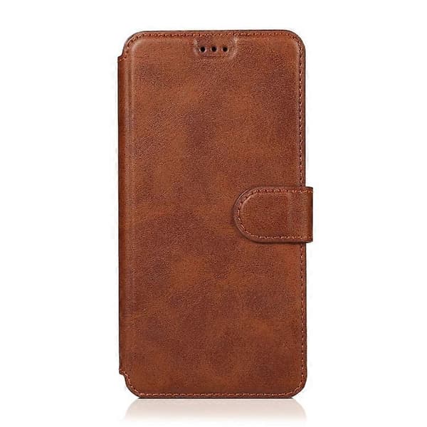 Stöttåligt mobilfodral i PU + TPU-läder för Samsung Galaxy A6+ Brown