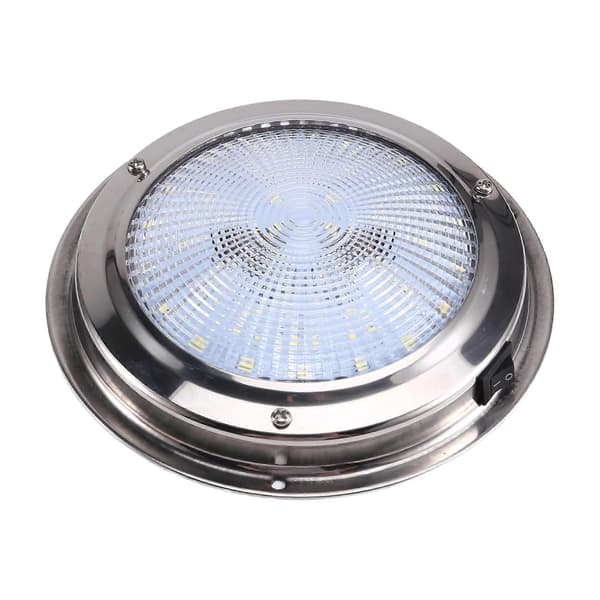 RV LED Ceiling Dome Light IP65 Waterproof Interior Lighting 12V24V 42LED Marine Courtesy Light Boat Accessories Silver