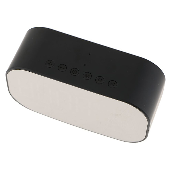 Trådlös Bluetooth Gatlykta Bluetooth Väckarklocka Stereo Högtalare Svart
