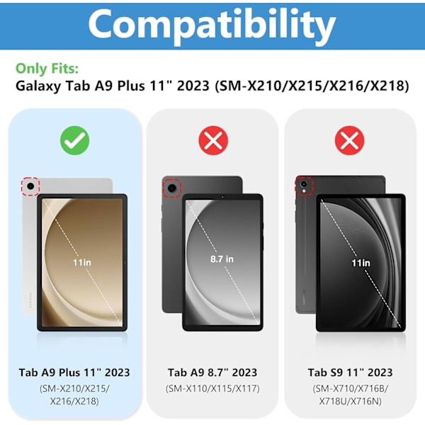 2-Pack Samsung Galaxy Tab A11 Plus / Tab A9 Plus Screen Protector in Tempered Glass 226