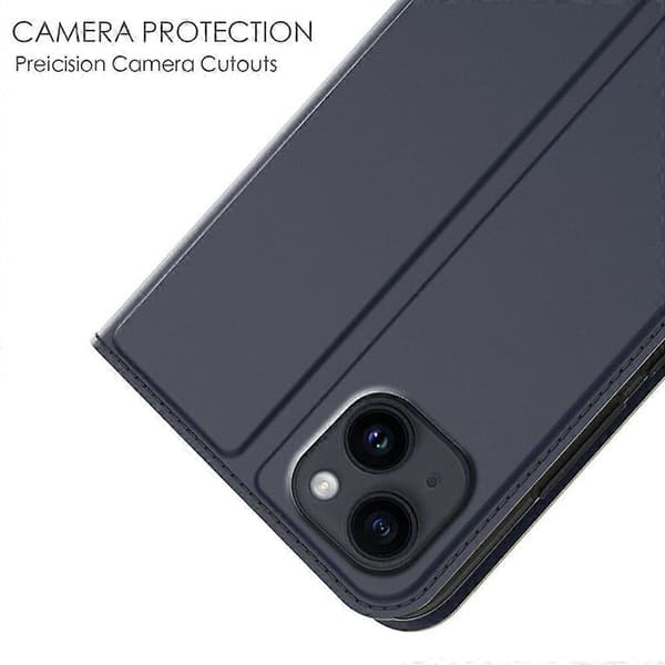 [RM] Til iPhone 13 etui lædercover med stativ og skjult magnetisk lukning Blue Blue