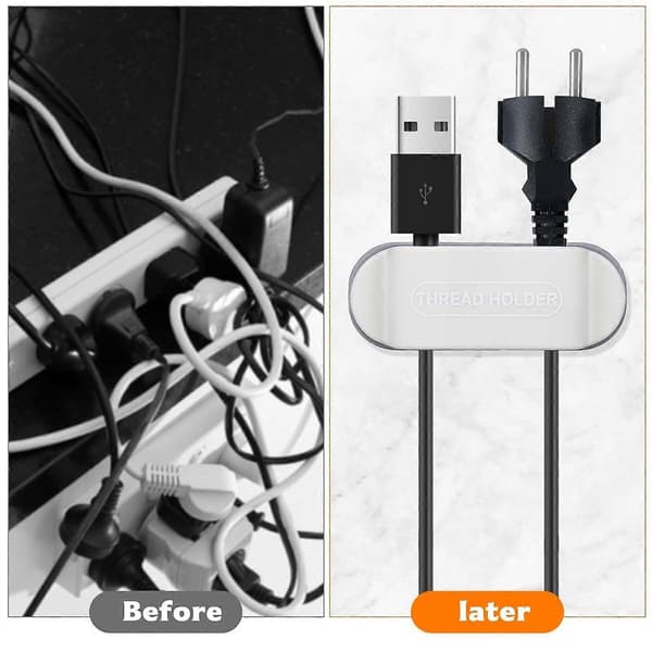 Pakke Hvid Apparat Kabel Organizer, Kabelopruller & Ledningsholder, Selvklæbende Kabelclips, Ledningsforkorter, til Køkkenapparater