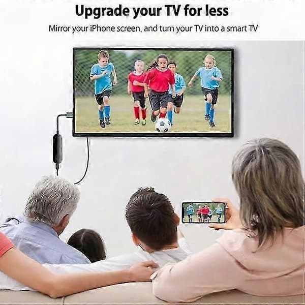 -C til HDMI iOS HD trådløs skjermadapter for skjermspeiling-omformer Black