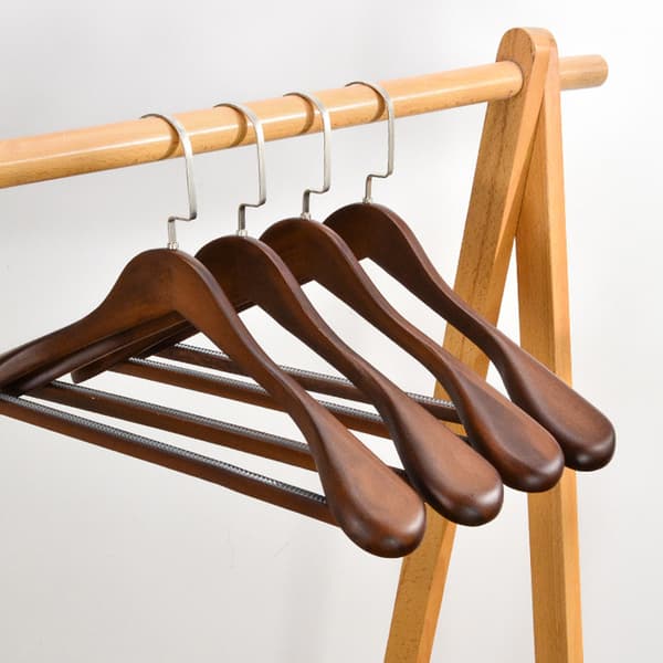 [RM]5-pack leveitä puuripustimia lukittavalla tangolla [JUN] brown