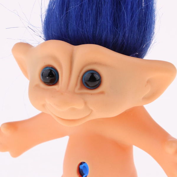 Ömtålig dockfigur troll lyckobringande naken mini leksaker samlingar blå
