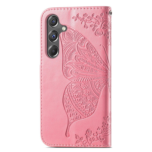 Yhteensopiva Samsung Galaxy A15 5G -kotelon kanssa, iso perhonen, vaaleanpunainen 71