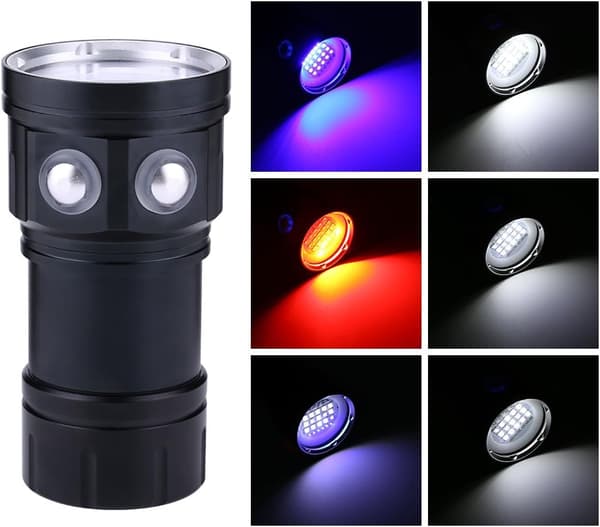 [RM]Diving Flashlight 18000 Lumens IPX8 Dive Light 500M Underwater