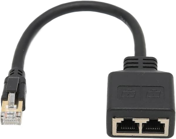 RJ45 Splitter Adapter, 1 til 2 Port RJ45 Netværk Ethernet Adapter Splitter, CAT8 Netværkskabel Splitter Adapter til Hjemmekontor