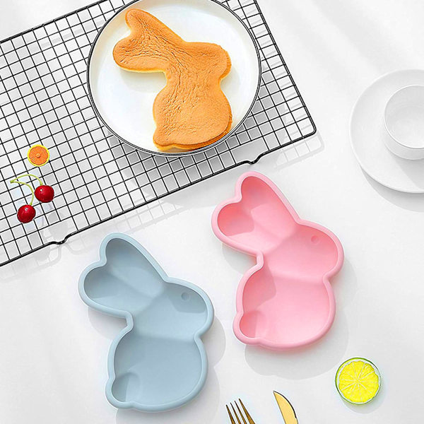 Chokladform Återanvändbar Non-stick Silikon 3D Påskhare Kaninform för Kök