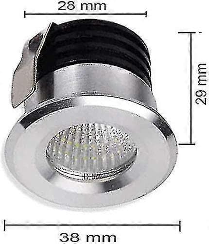 Sett med 4 innfelte mini-LED-spotlights, 3W, varmhvit, for vitrineskap, innendørsstasjon, gipsplatebelysning, med transformator [energiklasse A++]