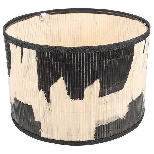 [RM]Bamboo Lampshade Print Decorative Lampshade Drum Lampshade for Restaurant