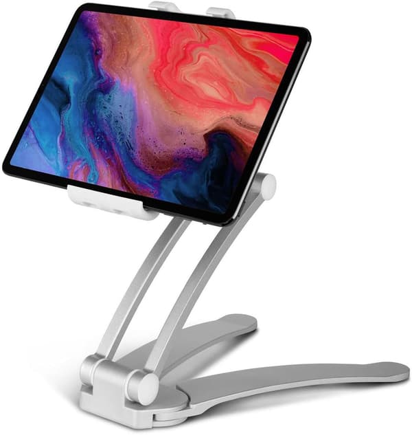 Tablet Holder - With Wall and Ceiling Adapter - Compatible with iPad, MediaPad, Kindle, Smartphone, Galaxy Tab, Switch - Grey