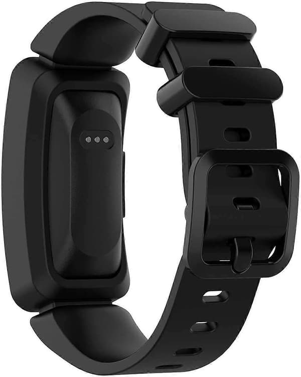 Kompatibel med Fitbit Ace 2-remme til børn 6+, blødt silikonearmbånd Black Fitbit Ace 2