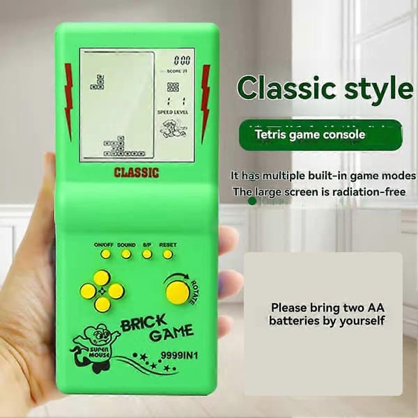 Nostalgisk Lommespill Klassisk Retro Håndholdt Spillkonsoll for Barn Maskin Barn Puslespill