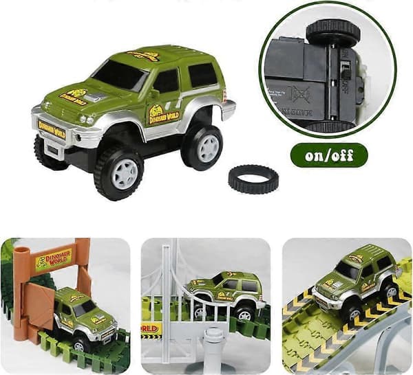 Dinosauriebaneset Jurassic Dinosaurs World Flexibel Variabel Racerbanespel Acsergery Present