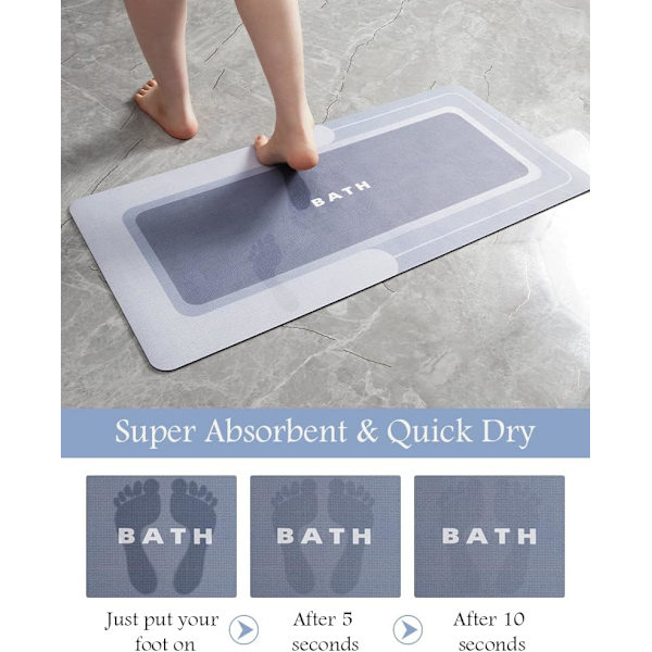 [RM]Thin non-slip bath mat, highly absorbent and quick-drying (beige/30x40x0.4 cm)