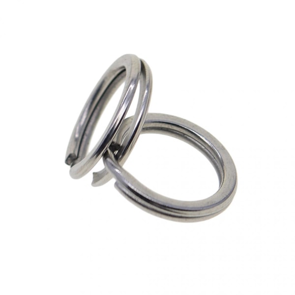 Rostfritt Stål Ring Dubbel Ring Nyckelring Nyckelring DIY Hantverk Fynd 50st