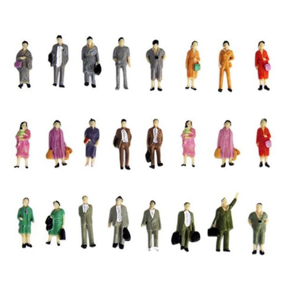 50 st 1/87 Skala Färgade Människor Modell Mini Modeller Stående Människor För Dekoration