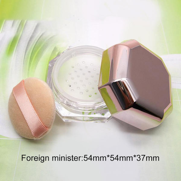 8ML 0.28OZ Tom Löst Puder Kompakt Behållare Tom Puderask Återfyllningsbar Puderflaska Box Reseset med Puff och Nät Sil och Lock