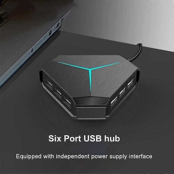 USB Hub Splitter ABS Forlænger Hub Interface, Sort