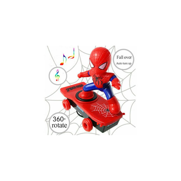 Spiderman Elektrisk Skateboard 360° Rotation Musik Med Ljus Barnleksaker Julklapp
