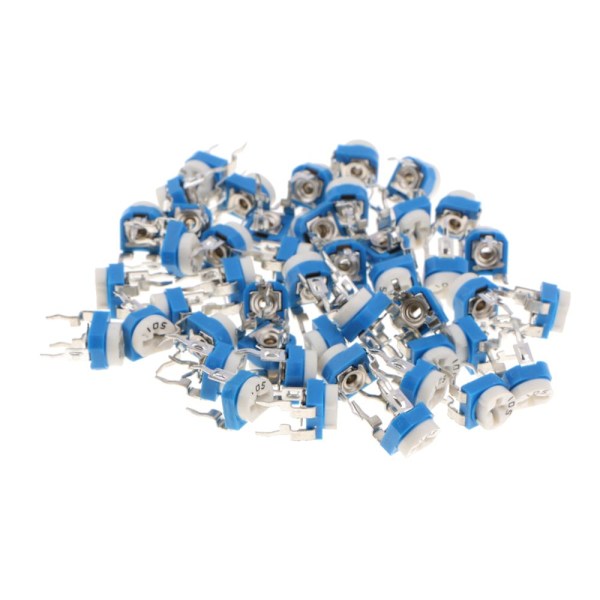 Linjär trimmerpotentiometer 50x10 värden variabelt motstånd 3 terminaler 1m