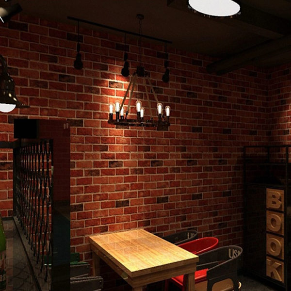 3D Retro Tvåfärgad Sten Vägg Bakgrund Tapet Brun