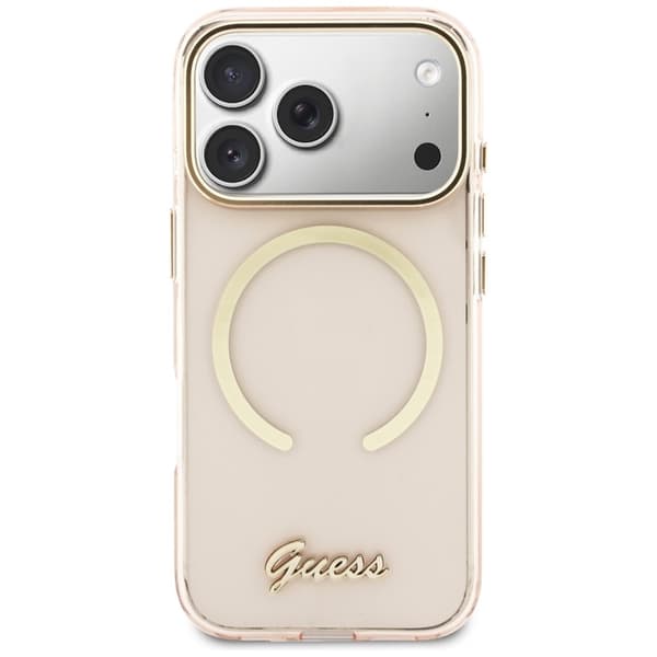 [RM]Guess Mobile Case For iPhone 17 Pro Max MagSafe IML Gradient Script Metal - Pink Rosa 120
