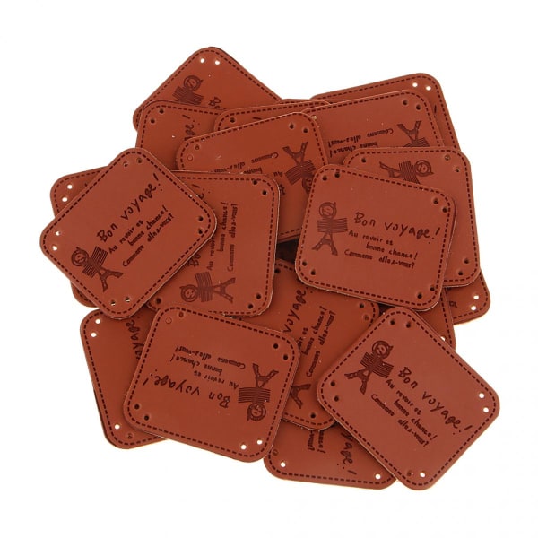 20 st PU Läderetiketter DIY Handgjorda Märklappar Kläder Väska Sömnad Hantverk