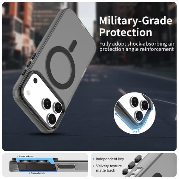 iPhone 17 Pro Max -kuori MagSafe Hybrid Musta[RM] 42