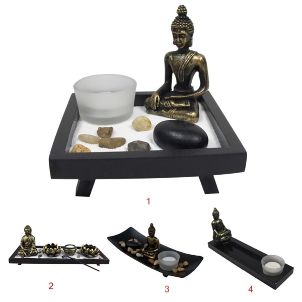 zen trädgård värmeljushållare feng shui ljus buddhistisk rökelse dekor #1 b