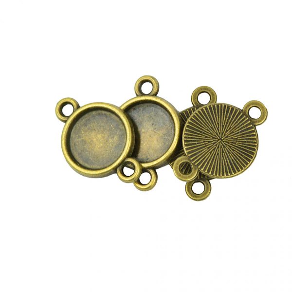 50 st Tom Bezel Infattningsbas För Cabochonsmycken DIY Berlockkontakt 10mm