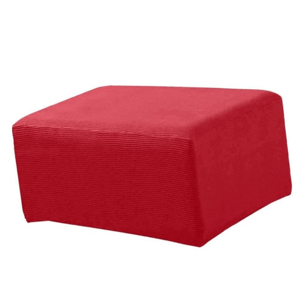 Puff Stretch Pufföverdrag Fotpall Pallskydd Vinröd