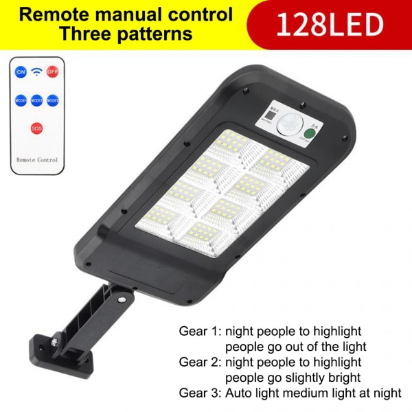PIR Rörelse Solcellsdriven Trädgårdslampa Vägglampa 128LEDs Spotlight Stil B
