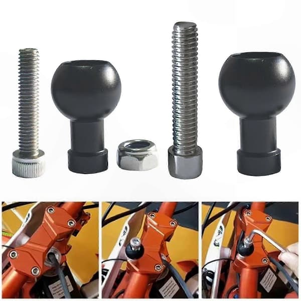 Justerbar kuglehovedadapter til telefonholder, 17mm/25mm med M6/M8/M10 bolt, bilbeslagtilbehør til nem montering og positionering 25.4mm M10