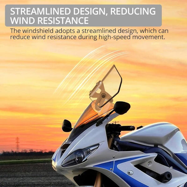 [RM]Motorcycle Windshield Adjustable Clip-On Windscreen Spoiler Extension Wind Deflector for Motorcycle - Clear