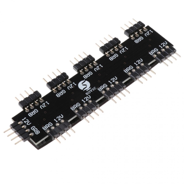2 stycken 4-pin 12V RGB Moderkortsfläkthubb Splitter Controller för PC Dator