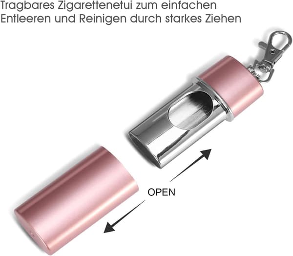 Set med 3 bärbara askfat (svart + rosa + guld) Mini reseaskfat
