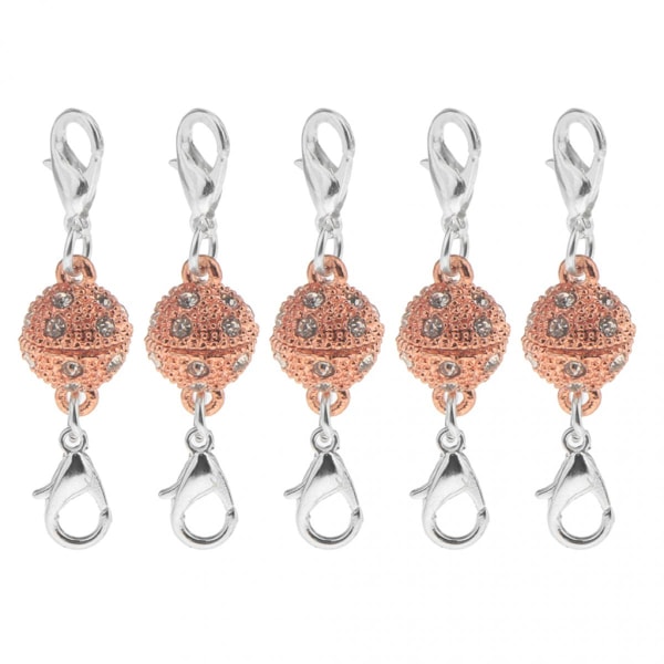 5 st magnetiska hummer strass kullås DIY smycken fynd roséguld