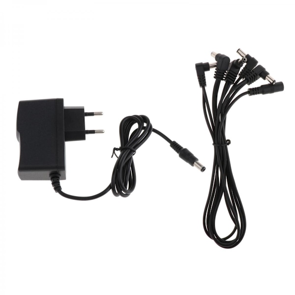 9V1A AC/DC Gitarr Effekt Effektor Strömförsörjning Adapter Laddare med 1 till 5 Vägs Kabel