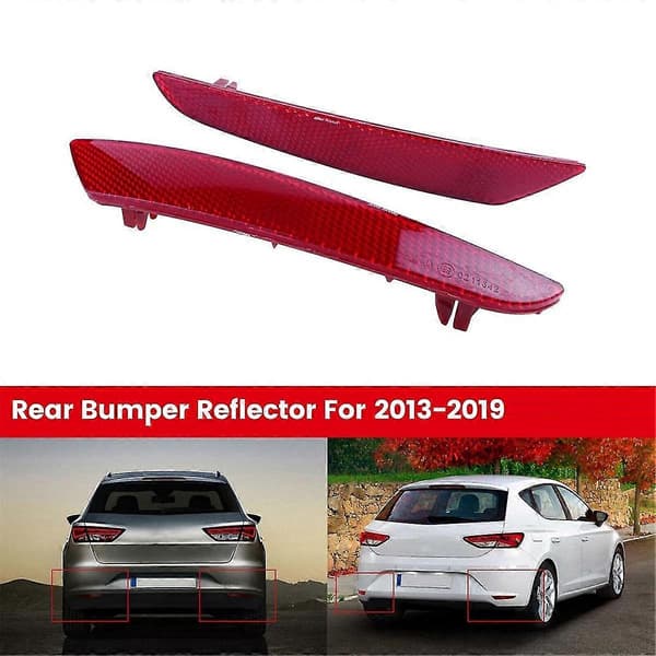 Bakre stötfångarreflektor utan ljus, röd lins, för Seat 2013-2019, höger och vänster