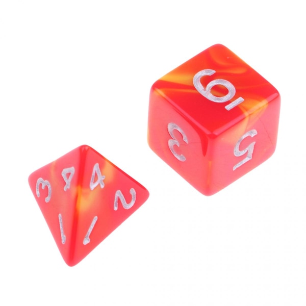 Set med 7 polyedriska tärningar för dungeons and dragons. bordsspel rpg mtg d
