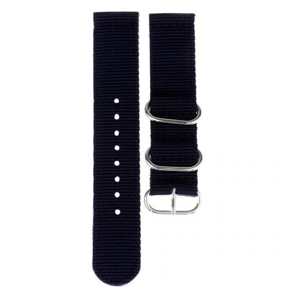 Nylonarmband med 22mm marinblått spänne i rostfritt stål